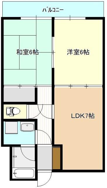 パークサイドパル(2DK/4階)の間取り写真