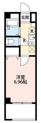 アンプルールフェール槙(1K/2階)の間取り写真