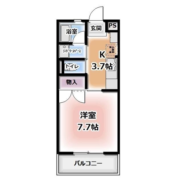 ピアホーム森(1K/1階)の間取り写真