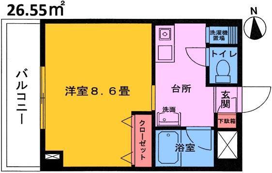 ロンキン東亜(1K/3階)の間取り写真