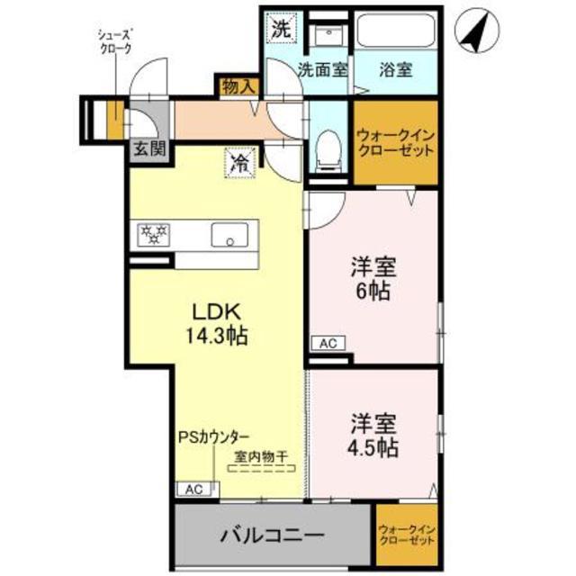 STグランツ(2LDK/1階)の間取り写真