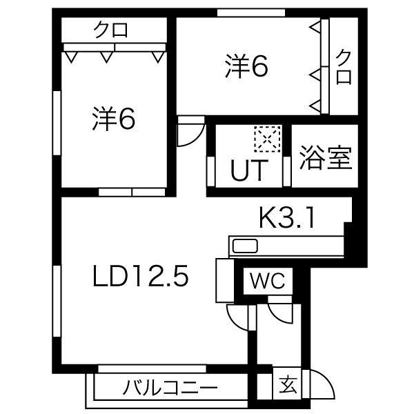 FAIRY HILL(2LDK/4階)の間取り写真
