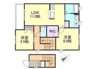 ヴィラーチェ福井(2LDK/2階)の間取り写真