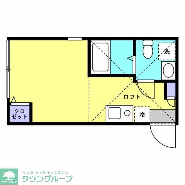 ハーモニーテラス大山金井町(ワンルーム/2階)の間取り写真