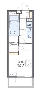 レオパレスソレイユ K(1K/1階)の間取り写真