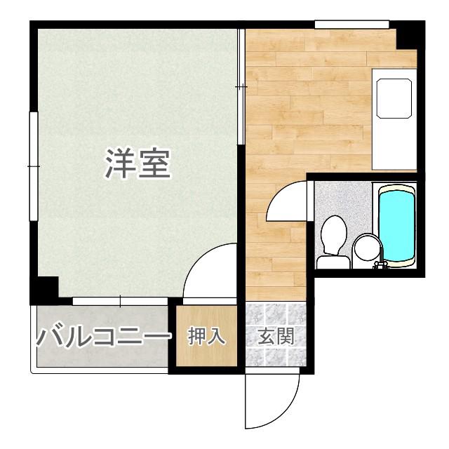 パシフィックヴィラ新森(1DK/1階)の間取り写真