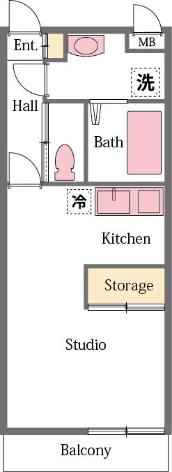 東武東上線 武蔵嵐山駅 徒歩9分 2階建 築12年(1K/1階)の間取り写真