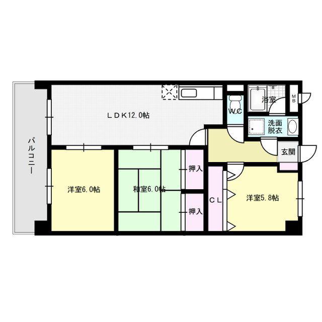ADVANCE21(3LDK/3階)の間取り写真