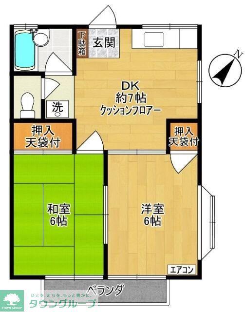 ヴィラ関谷(2DK/1階)の間取り写真