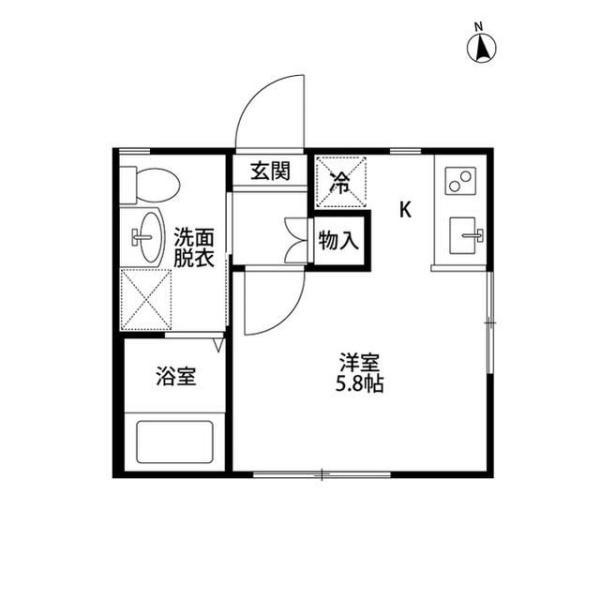 やまてライフ(1K/2階)の間取り写真