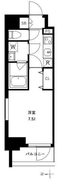 アーバンパーク浅草II(1K/6階)の間取り写真