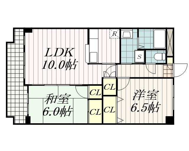 ポポラーレ西都賀(2LDK/2階)の間取り写真