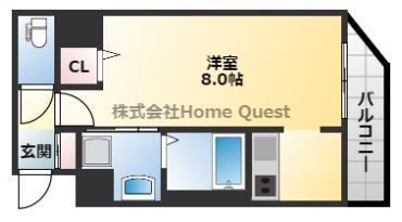THE KSVILLE(1K/9階)の間取り写真
