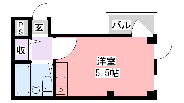 サンパレス21西宮上甲子園(ワンルーム/1階)の間取り写真