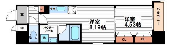 レオングラン本町橋(1LDK/6階)の間取り写真
