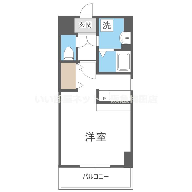 CITY SPIRE上新庄(ワンルーム/8階)の間取り写真