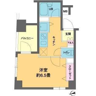 カスタリア新富町III(1K/8階)の間取り写真