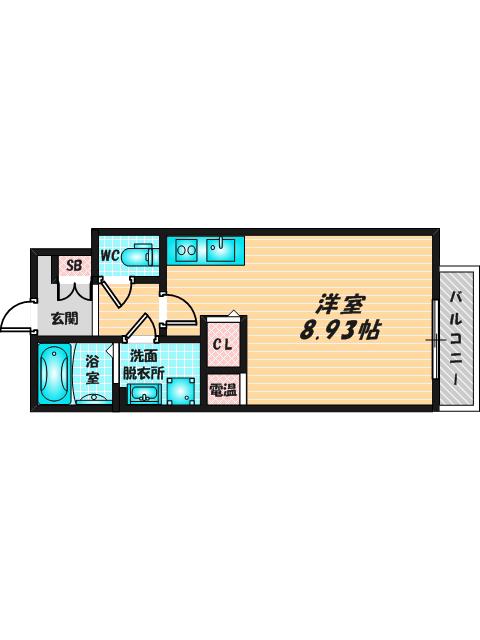 アート徳庵(1DK/3階)の間取り写真