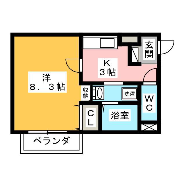 グレイス(1K/1階)の間取り写真