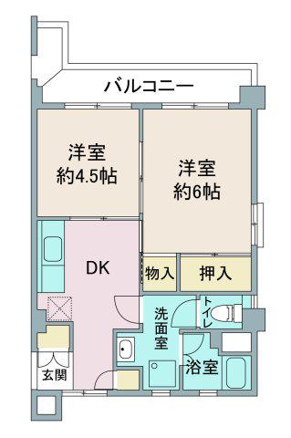 芦山ビル(2DK/3階)の間取り写真