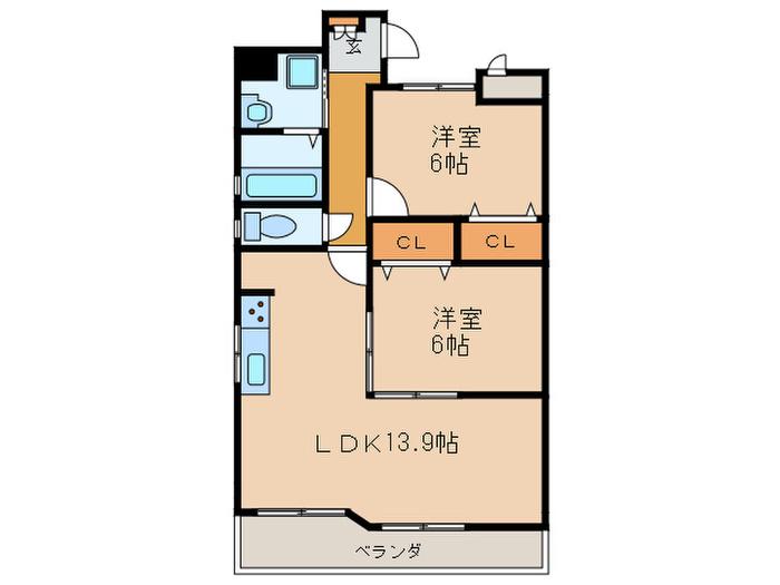 イデアル(2LDK/2階)の間取り写真