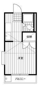 ベイヒルズ大基(1K/1階)の間取り写真