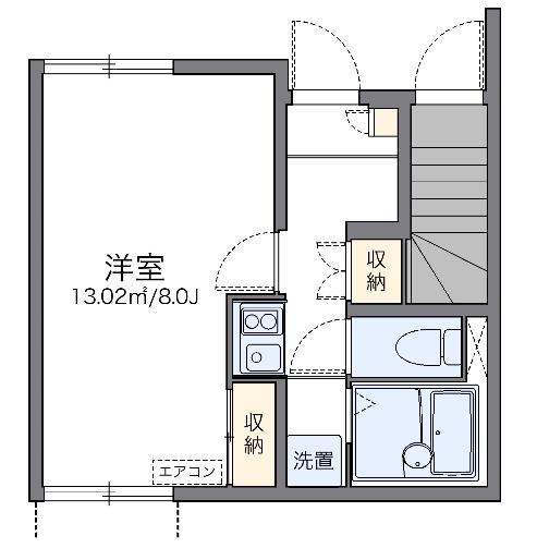 地下鉄鶴舞線 塩釜口駅 徒歩8分 2階建 築16年(1K/1階)の間取り写真