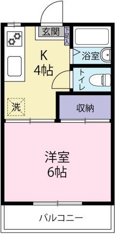 コーポ北原(1K/2階)の間取り写真