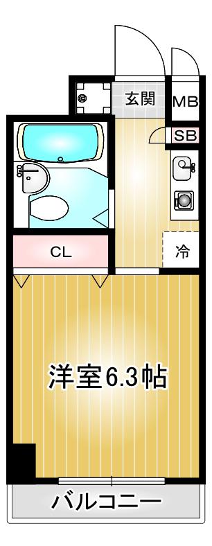 第30プロスパー泉(1K/8階)の間取り写真
