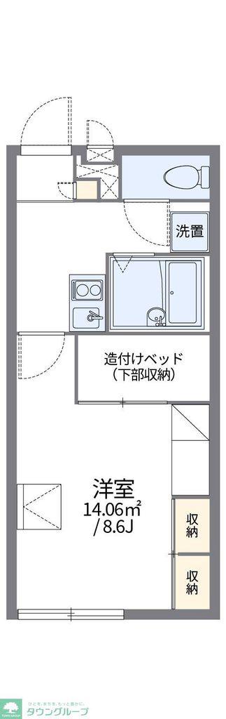 レオパレスジョイアスII(1K/1階)の間取り写真