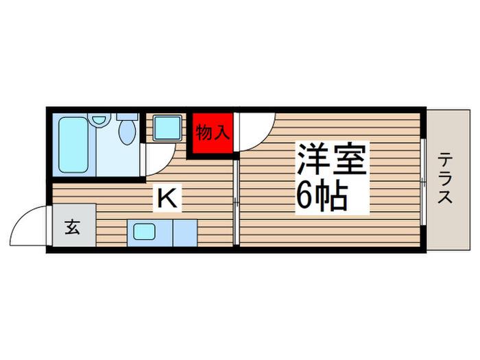 レピュートマツド(1K/1階)の間取り写真