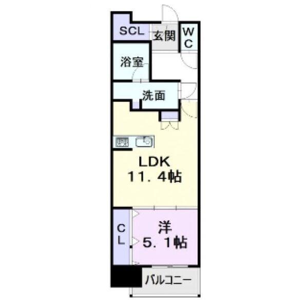 CERES丸の内(1LDK/9階)の間取り写真