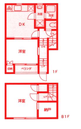 メゾンドリーム(2SDK/地下階)の間取り写真
