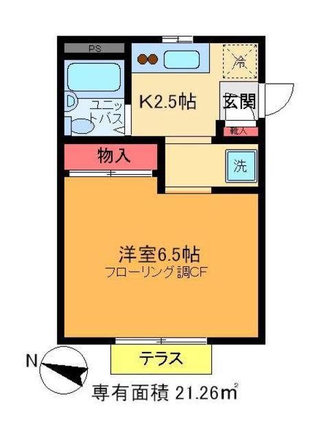 ヤマサホーフ(1K/1階)の間取り写真
