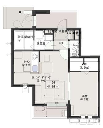 プランドール元町(1LDK/1階)の間取り写真