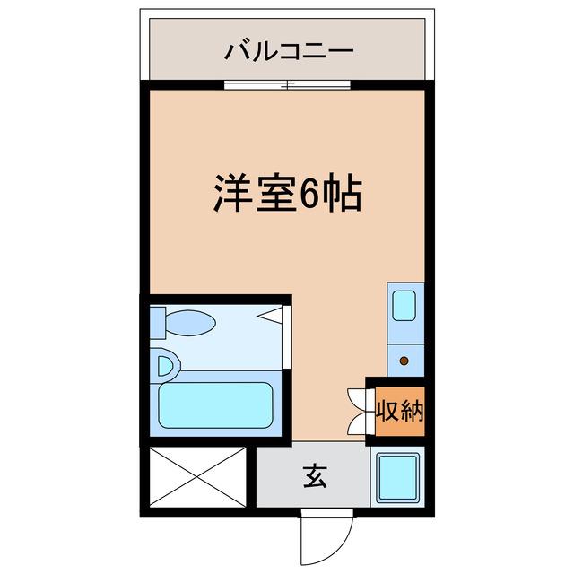 ハイツアサノB館(ワンルーム/3階)の間取り写真