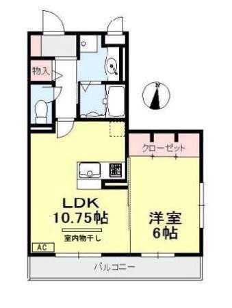 ベルウッド(1LDK/3階)の間取り写真