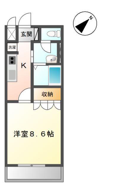 ヴィア・SATO(1K/2階)の間取り写真