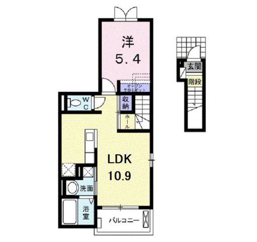 パストーソ II(1LDK/2階)の間取り写真