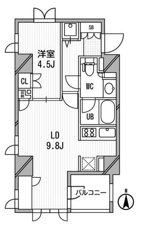 アーデン木場(1LDK/4階)の間取り写真