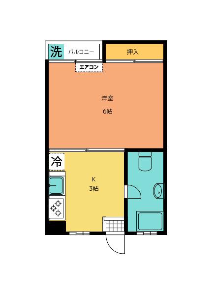 ロイヤルハイツ駅前(1K/3階)の間取り写真