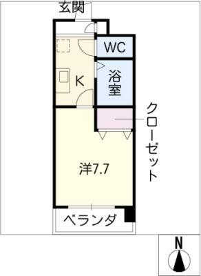 ユーステージ栄(1K/4階)の間取り写真