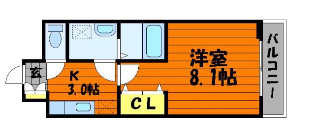 LAPIS LAZULI(1K/3階)の間取り写真