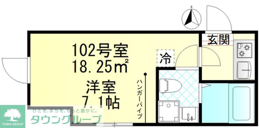 パサージュ武蔵小金井(1K/2階)の間取り写真
