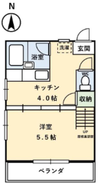 グリーンブリーズ(1K/2階)の間取り写真