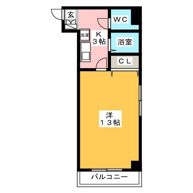 いわき6番館(1K/10階)の間取り写真