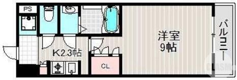 クレスト中もず(1K/5階)の間取り写真