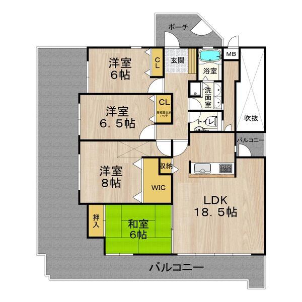 DO 鶴見(4LDK/11階)の間取り写真