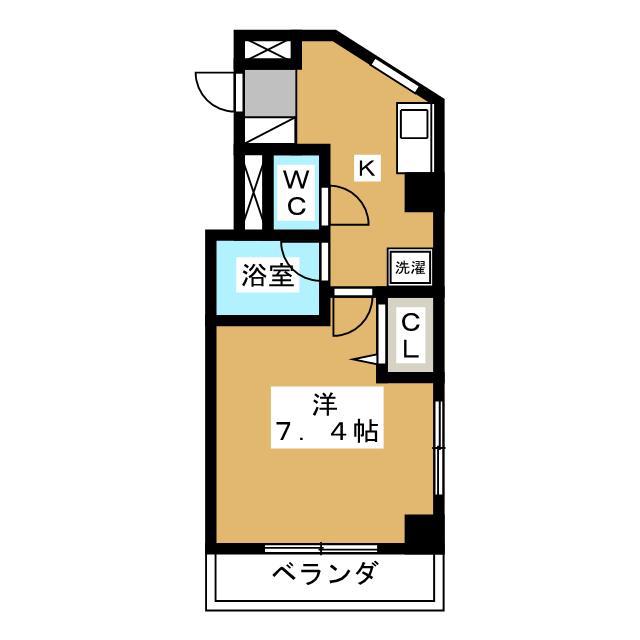 ヴァンベ-ル(1K/2階)の間取り写真