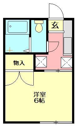 グリーンコテージ(1K/2階)の間取り写真